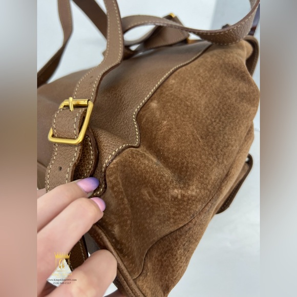 Gucci bamboo suede leather backpack main image 5